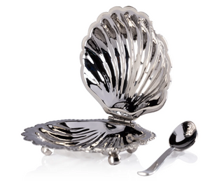 Cap Ferrat Shell Lidded Bowl with Spoon