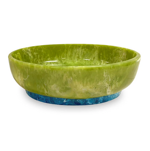 Green and Blue Resin Rio Large Oval Bowl with Base