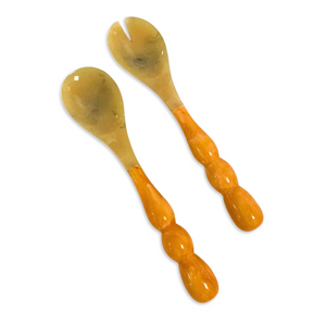 Orange Resin Rio Bubble Salad Servers
