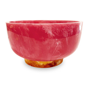 Pink and Orange Resin Rio Large Round Bowl with Base