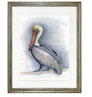 Brown Pelican with Patina 25x31