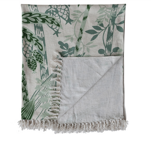 Cotton Throw Palm Tree and Fringe