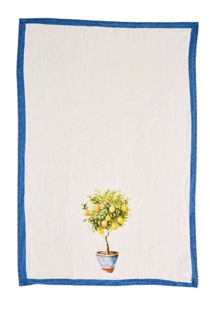 Chinoiserie Lemon Tea Towel