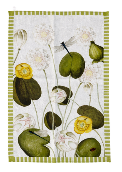 Water Garden Green Tea Towel