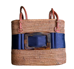 Charlotte Medium Tortoise Buckle w Navy