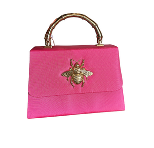 Pink Faille Lulu with Gold Handle Handbag
