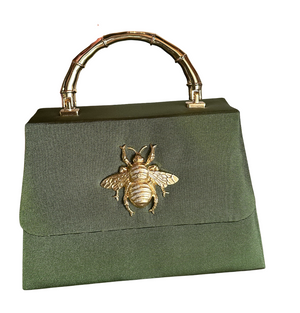 Green Faille Lulu with Gold Handle Handbag