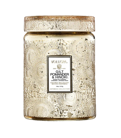 Gilt Pomander & Hinoki Large Jar Candle