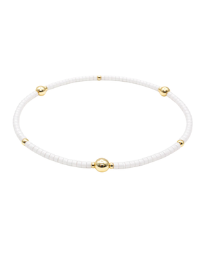 Game Day - White & Gold Bracelet