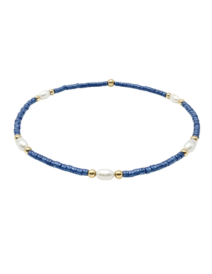 Game Day – Pearl, Blue & Gold Bracelet