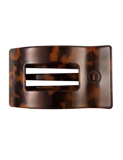 Tortoise Small Flat Rectangular Hair Clip