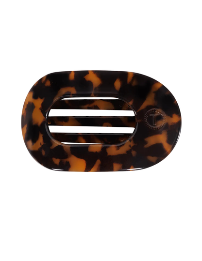 Tortoise Small Flat Round Hair Clip