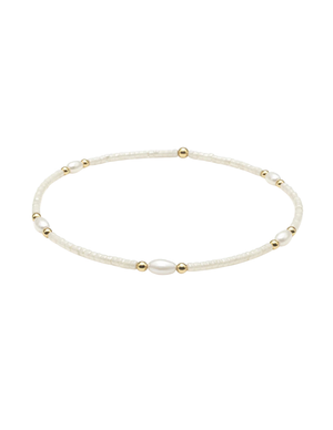 Game Day - Pearl, White & Gold Bracelet