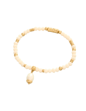 SP Harbor Island Stretch Bracelet 4mm Cream Small