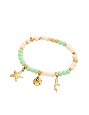 SP Seashore Stretch Bracelet 6mm Sea Foam/Cream Small