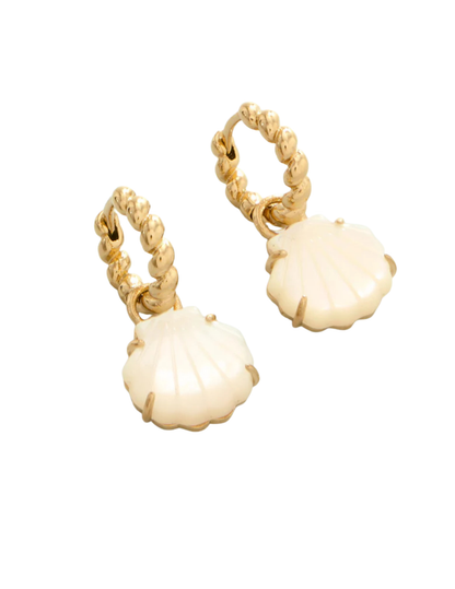 SP Carved Shell Convertible Hoop Earrings Mother-of-Pearl