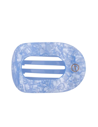 Blue Lagoon Large Flat Round Hair Clip