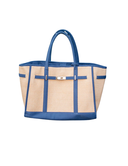 Spencer Raffia Tote Bag Navy