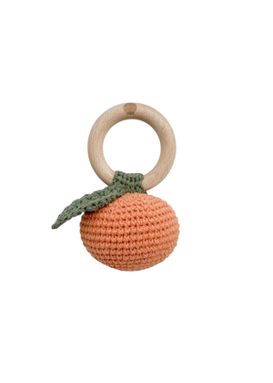 Cotton Crochet Rattle Orange Pumpkin