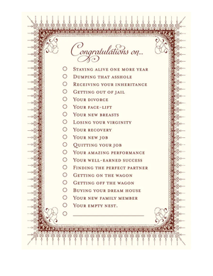 Congratulations Check List Greeting Card