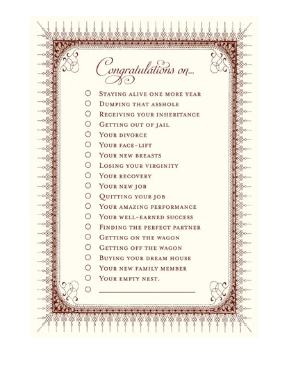 Congratulations Check List Greeting Card