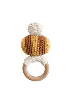 Cotton Crochet Rattle Teether Bee