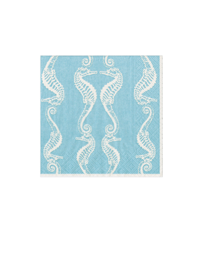 Seahorses Robin's Egg Cocktail Napkin