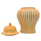 Orange Candy Cane Striped Ceramic Vase 18"