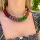 Light Blue Brown Mix Carissa Chunky Beaded Necklace