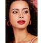 Orange Small Resin Open Hoop Earring