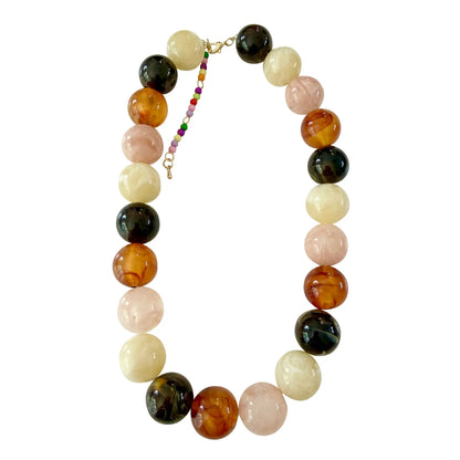 Neutral Celia Chunky Beaded Necklace