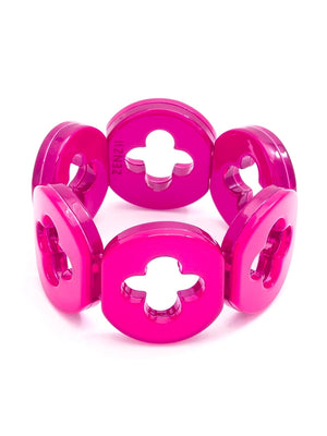 Hot Pink Resin Clover Bracelet
