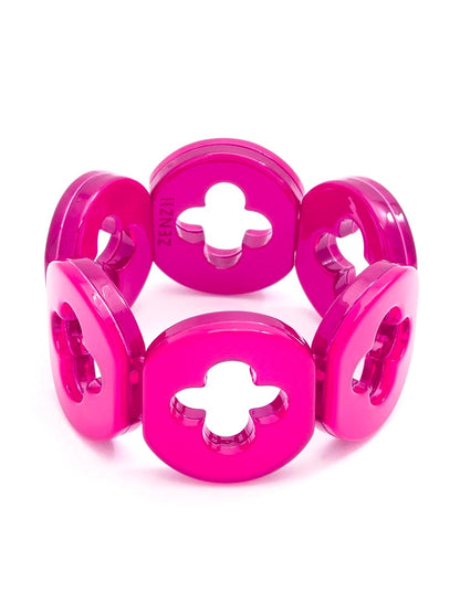 Hot Pink Resin Clover Bracelet