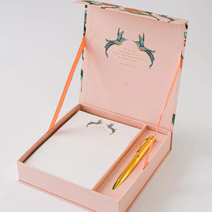 Hummingbird Luxury Stationery Set Pink